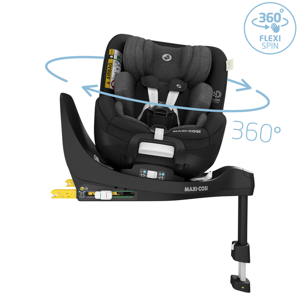 Cadeira auto MAXI-COSI Mica Pro Eco i-Size com rotação de 360°, tecnologia G-CELL, base ISOFIX integrada e tecidos sustentáveis para crianças dos 45 aos 105 cm. Authentic Black