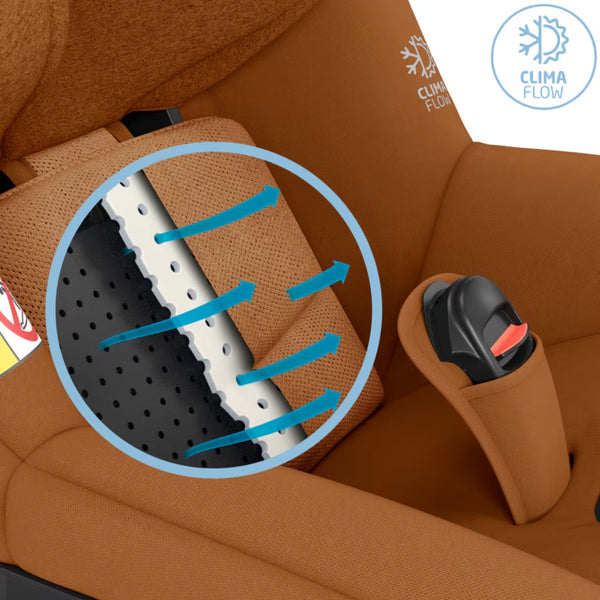 Cadeira auto MAXI-COSI Mica Pro Eco i-Size com rotação de 360°, tecnologia G-CELL, base ISOFIX integrada e tecidos sustentáveis para crianças dos 45 aos 105 cm. Authentic Cognac