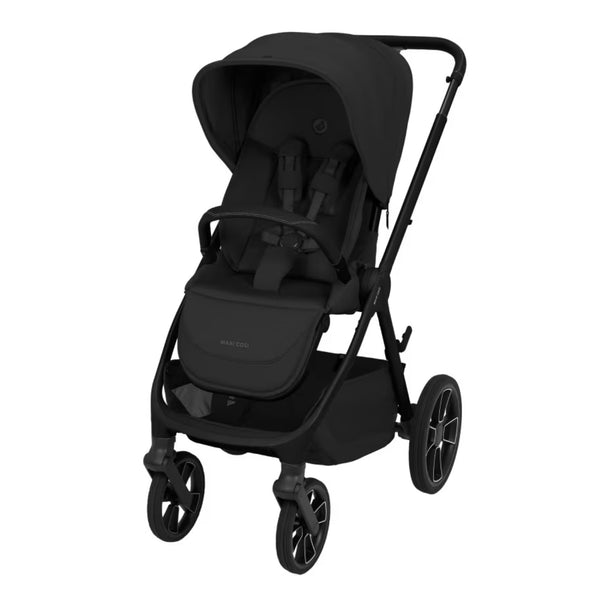 Carrinho Maxi-Cosi Oxford leve com fecho automático FlashFold, assento reclinável e suspensão nas 4 rodas black onyx