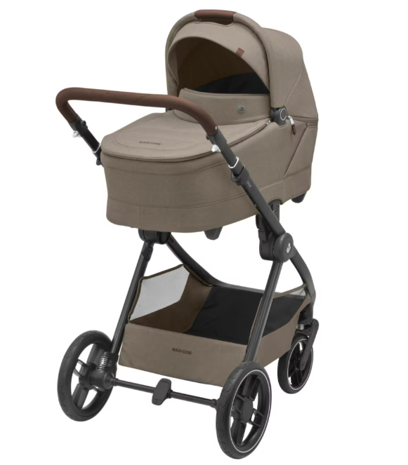 MAXI-COSI OXFORD PLUS com carrinho de bebé, alcofa Sense, cadeira auto Pebble 360 Pro², base FamilyFix 360 Pro e adaptadores. Sistema de viagem completo desde o nascimento até aos 22 kg. Twillic Truffle