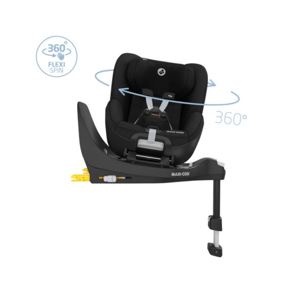 Cadeira auto MAXI-COSI Pearl 360 Pro 2 i-Size com rotação de 360°, tecnologia FlexiSpin, proteção lateral G-CELL, ventilação ClimaFlow e utilização em contra marcha até aos 4 anos. Authentic Black