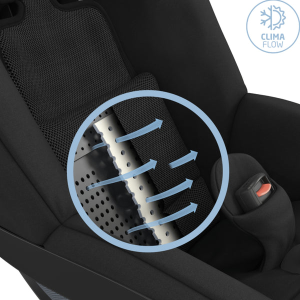 Cadeira auto MAXI-COSI Pearl 360 Pro 2 i-Size com rotação de 360°, tecnologia FlexiSpin, proteção lateral G-CELL, ventilação ClimaFlow e utilização em contra marcha até aos 4 anos. Authentic Black