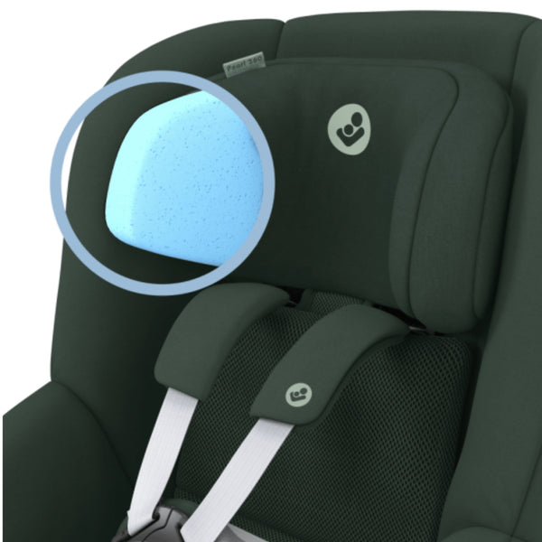 Cadeira auto MAXI-COSI Pearl 360 Pro 2 i-Size com rotação de 360°, tecnologia FlexiSpin, proteção lateral G-CELL, ventilação ClimaFlow e utilização em contra marcha até aos 4 anos. Authentic Green
