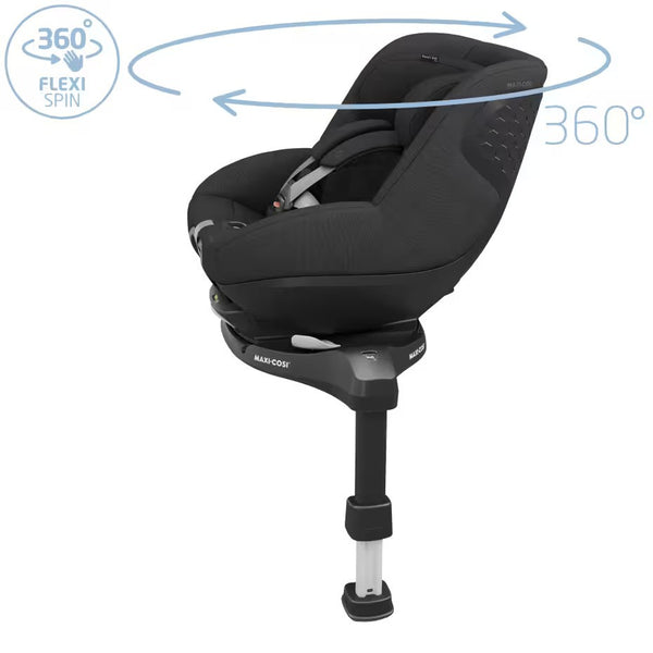 Cadeira auto MAXI-COSI Pearl 360 Pro i-Size com tecnologia SlideTech®, rotação de 360°, proteção lateral G-CELL, ventilação ClimaFlow e tecidos reciclados para crianças dos 61 aos 105 cm. Authentic Black