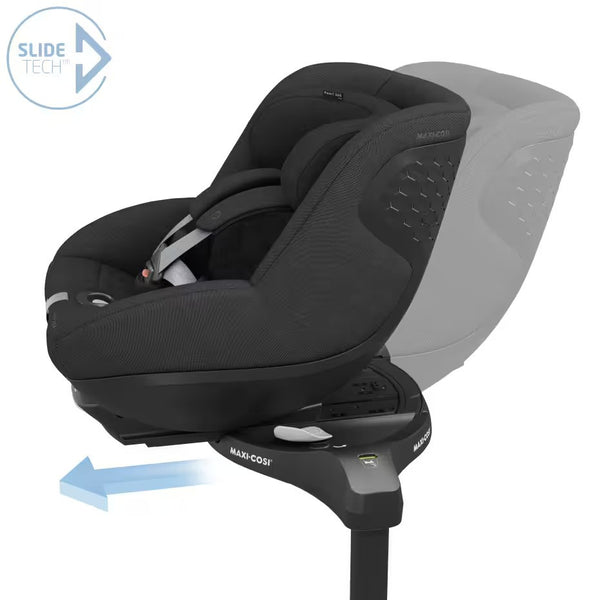 Cadeira auto MAXI-COSI Pearl 360 Pro i-Size com tecnologia SlideTech®, rotação de 360°, proteção lateral G-CELL, ventilação ClimaFlow e tecidos reciclados para crianças dos 61 aos 105 cm. Authentic Black