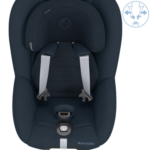 Cadeira auto MAXI-COSI Pearl 360 Pro i-Size com tecnologia SlideTech®, rotação de 360°, proteção lateral G-CELL, ventilação ClimaFlow e tecidos reciclados para crianças dos 61 aos 105 cm. Authentic Blue