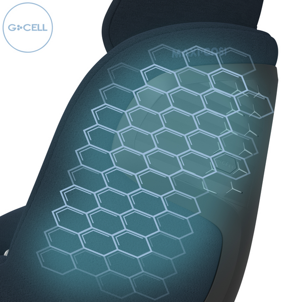 Cadeira auto MAXI-COSI Pearl 360 Pro i-Size com tecnologia SlideTech®, rotação de 360°, proteção lateral G-CELL, ventilação ClimaFlow e tecidos reciclados para crianças dos 61 aos 105 cm. Authentic Blue