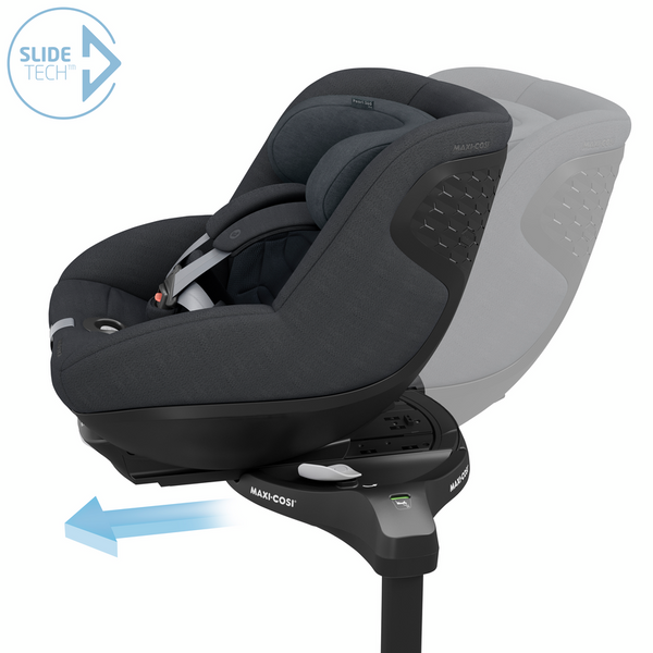Cadeira auto MAXI-COSI Pearl 360 Pro i-Size com tecnologia SlideTech®, rotação de 360°, proteção lateral G-CELL, ventilação ClimaFlow e tecidos reciclados para crianças dos 61 aos 105 cm. Authentic Graphite
