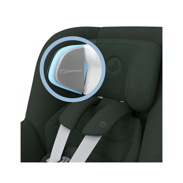 Cadeira auto MAXI-COSI Pearl 360 Pro i-Size com tecnologia SlideTech®, rotação de 360°, proteção lateral G-CELL, ventilação ClimaFlow e tecidos reciclados para crianças dos 61 aos 105 cm. Authentic Green