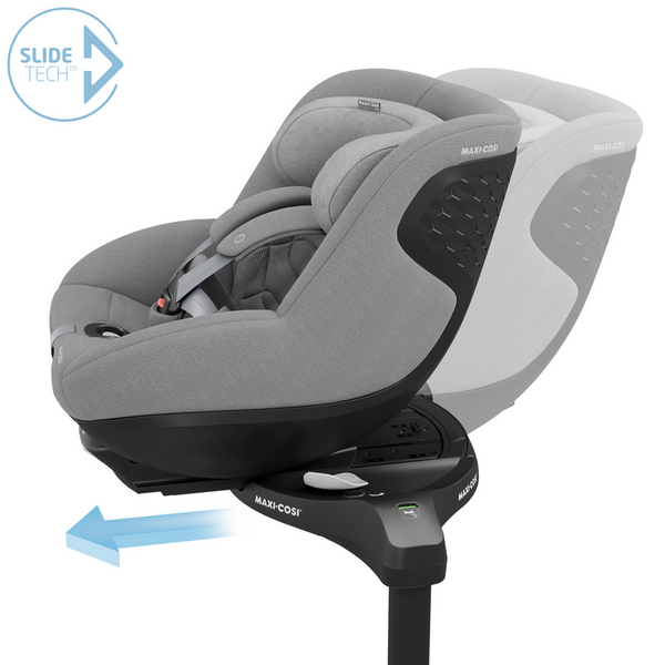 Cadeira auto MAXI-COSI Pearl 360 Pro i-Size com tecnologia SlideTech®, rotação de 360°, proteção lateral G-CELL, ventilação ClimaFlow e tecidos reciclados para crianças dos 61 aos 105 cm. Authentic Grey