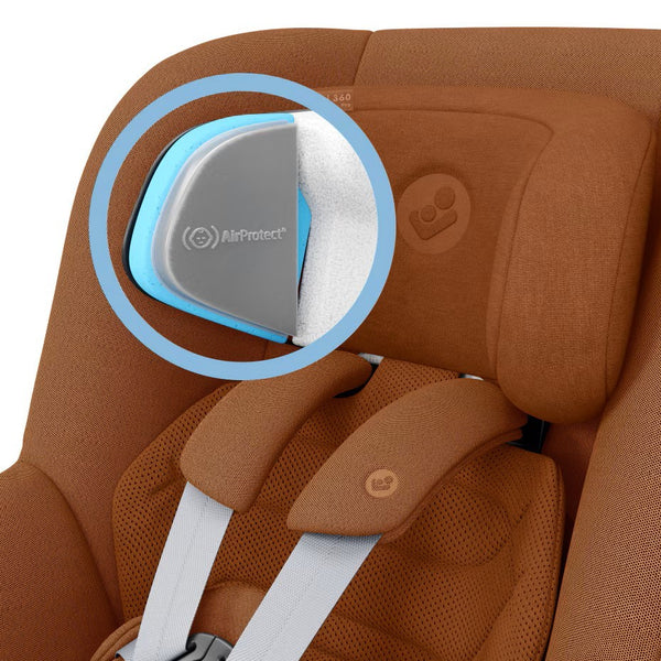 Cadeira auto MAXI-COSI Pearl 360 Pro i-Size com tecnologia SlideTech®, rotação de 360°, proteção lateral G-CELL, ventilação ClimaFlow e tecidos reciclados para crianças dos 61 aos 105 cm. Authentic Terra