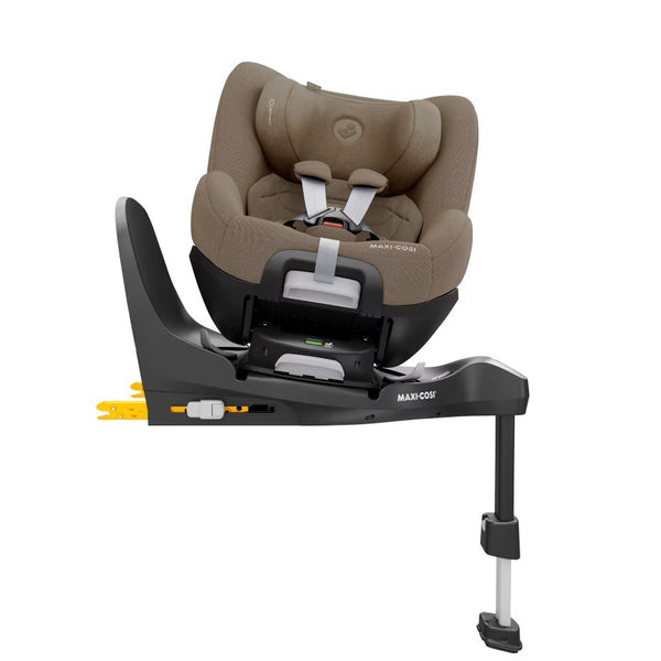 Cadeira auto MAXI-COSI Pearl 360 Pro i-Size com tecnologia SlideTech®, rotação de 360°, proteção lateral G-CELL, ventilação ClimaFlow e tecidos reciclados para crianças dos 61 aos 105 cm. Authentic Truffle