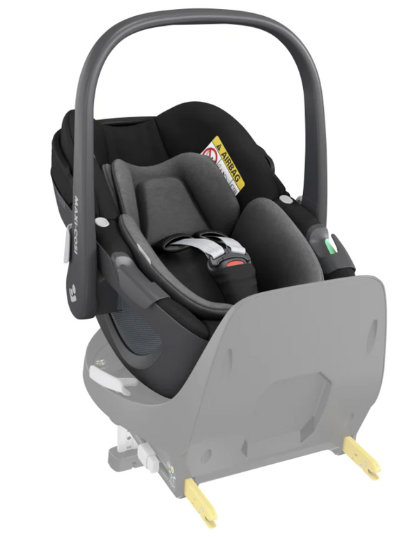 Cadeira auto MAXI-COSI Pebble 360 i-Size com rotação de 360°, redutor para recém-nascidos, proteção reforçada contra impactos laterais e compatível com Base FamilyFix 360 para bebés dos 40 aos 83 cm. Essential Black