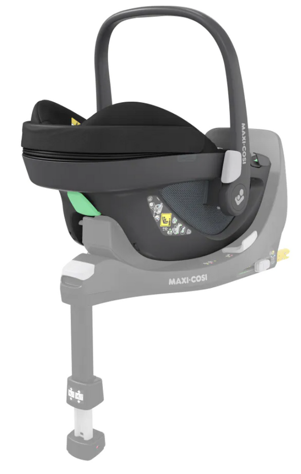Cadeira auto MAXI-COSI Pebble 360 i-Size com rotação de 360°, redutor para recém-nascidos, proteção reforçada contra impactos laterais e compatível com Base FamilyFix 360 para bebés dos 40 aos 83 cm. Essential Black