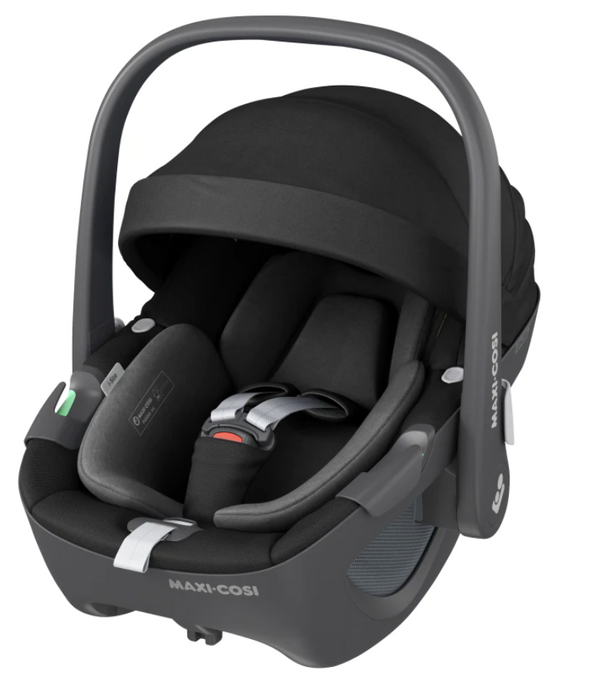 Cadeira auto MAXI-COSI Pebble 360 i-Size com rotação de 360°, redutor para recém-nascidos, proteção reforçada contra impactos laterais e compatível com Base FamilyFix 360 para bebés dos 40 aos 83 cm. Essential Black