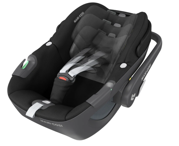 Cadeira auto MAXI-COSI Pebble 360 i-Size com rotação de 360°, redutor para recém-nascidos, proteção reforçada contra impactos laterais e compatível com Base FamilyFix 360 para bebés dos 40 aos 83 cm. Essential Black