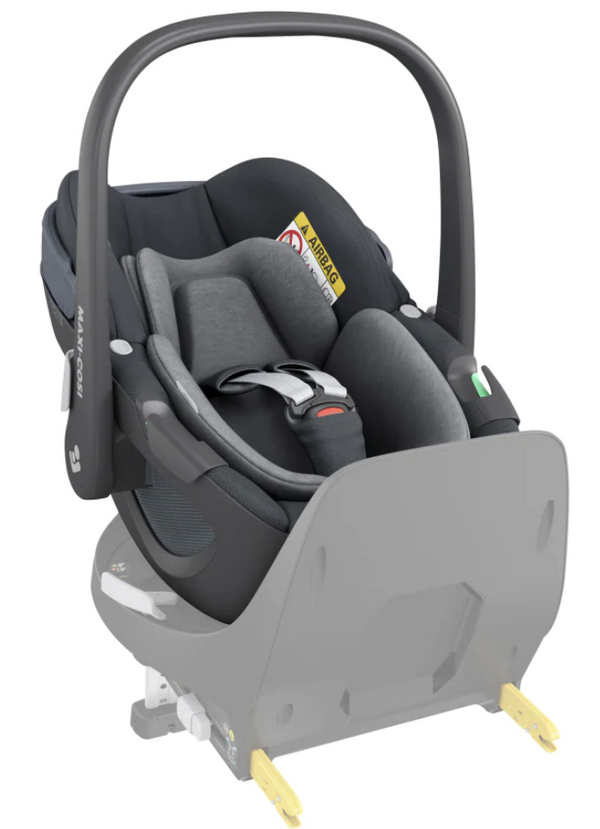Cadeira auto MAXI-COSI Pebble 360 i-Size com rotação de 360°, redutor para recém-nascidos, proteção reforçada contra impactos laterais e compatível com Base FamilyFix 360 para bebés dos 40 aos 83 cm. Essential Graphite