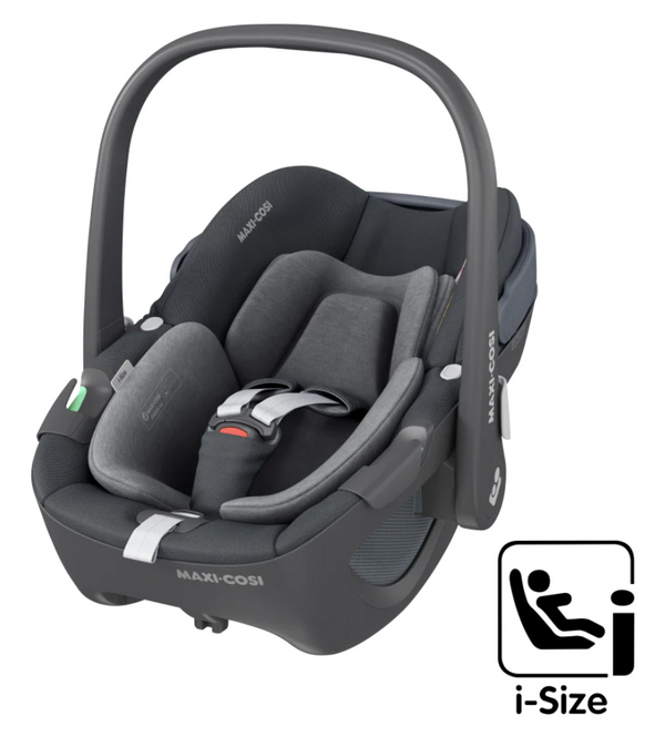 Cadeira auto MAXI-COSI Pebble 360 i-Size com rotação de 360°, redutor para recém-nascidos, proteção reforçada contra impactos laterais e compatível com Base FamilyFix 360 para bebés dos 40 aos 83 cm. Essential Graphite