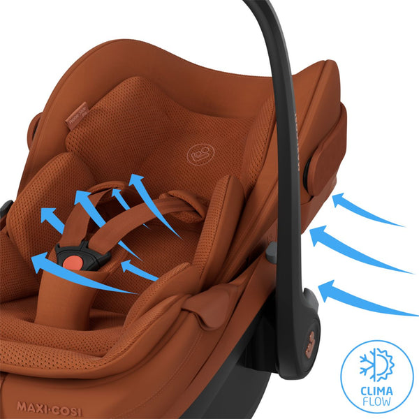 Cadeira auto Maxi-Cosi Pebble Slide Pro i-Size leve com posição deitada e posição 360 na cor copper terra