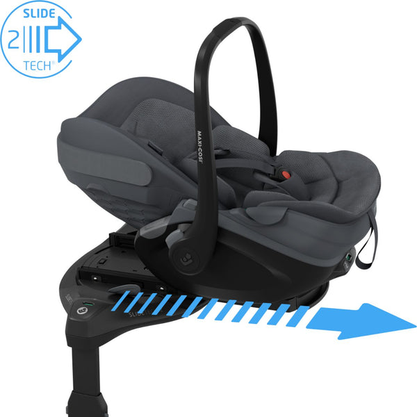 Cadeira auto Maxi-Cosi Pebble Slide Pro i-Size leve com posição deitada e posição 360 na cor moon graphite