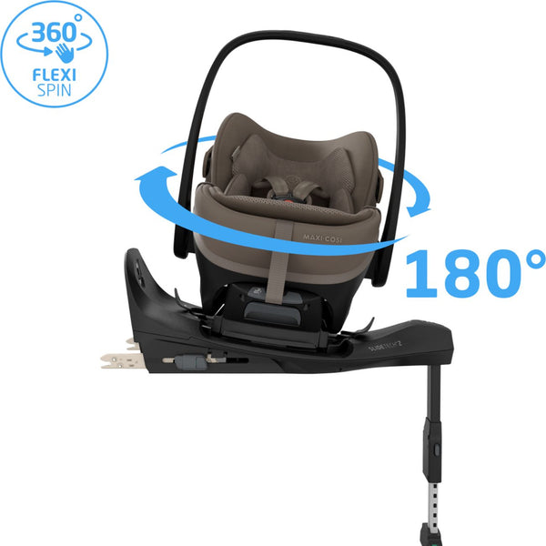 Cadeira auto Maxi-Cosi Pebble Slide Pro i-Size leve com posição deitada e posição 360 na cor oak truffle