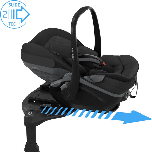 Cadeira auto Maxi-Cosi Pebble Slide Pro i-Size leve com posição deitada e posição 360 na cor onyx black