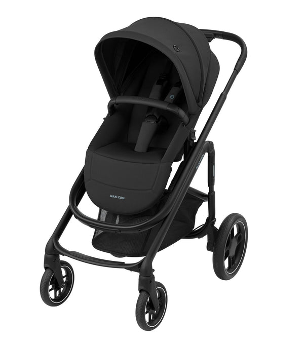 MAXI-COSI PLAZA +, carrinho de bebé com alcofa incluída, assento almofadado, estrutura leve, compatível com cadeiras auto Maxi-Cosi Grupo 0+ e utilização desde o nascimento até aos 22 kg. Black