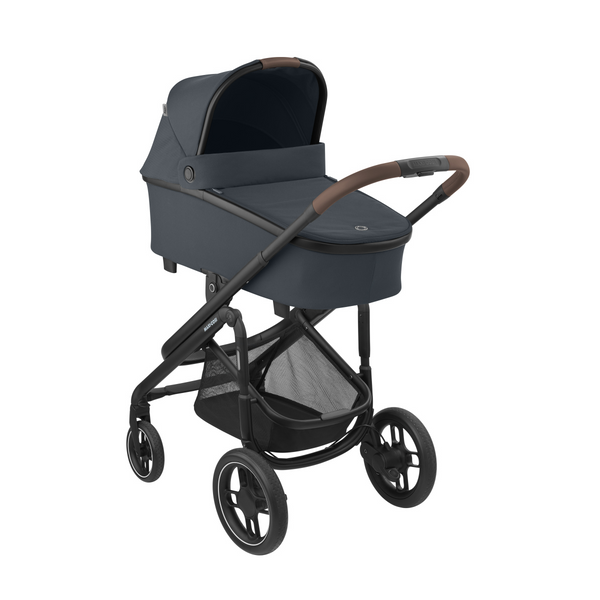 MAXI-COSI PLAZA +, carrinho de bebé com alcofa incluída, assento almofadado, estrutura leve, compatível com cadeiras auto Maxi-Cosi Grupo 0+ e utilização desde o nascimento até aos 22 kg. Graphite