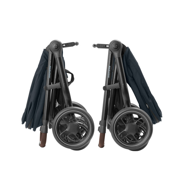 MAXI-COSI STREET+, carrinho de bebé compacto com alcofa incluída, fecho automático com uma mão, posição totalmente deitada e compatível com cadeiras auto Maxi-Cosi até aos 22 kg. Essential Graphite