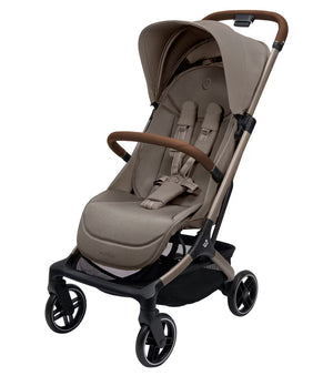 MAXI-COSI OXFORD CABIN, carrinho de bebé ultracompacto e leve compatível com cabine de avião, reclinação total, encosto com reclinação infinita, suspensão confortável, arnês Easy-In e utilização desde o nascimento até aos 22 kg. Oak Truffle