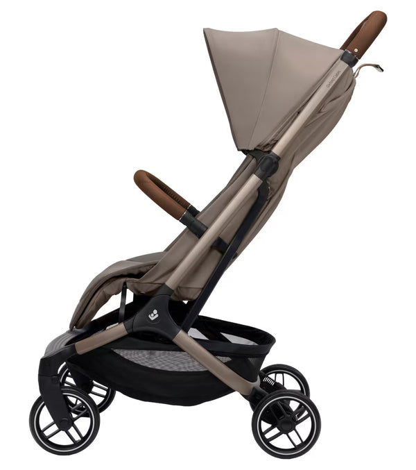 MAXI-COSI OXFORD CABIN, carrinho de bebé ultracompacto e leve compatível com cabine de avião, reclinação total, encosto com reclinação infinita, suspensão confortável, arnês Easy-In e utilização desde o nascimento até aos 22 kg. Oak Truffle
