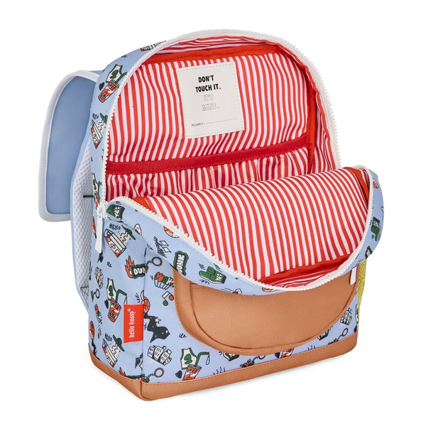 Mochila Grande Quadrada Hello Hossy em poliéster reciclado, impermeável, com interior acolchoado, formato para dossiers A4, bolso para garrafa de água e capacidade de 15 L para crianças a partir dos 6 anos cor dunk