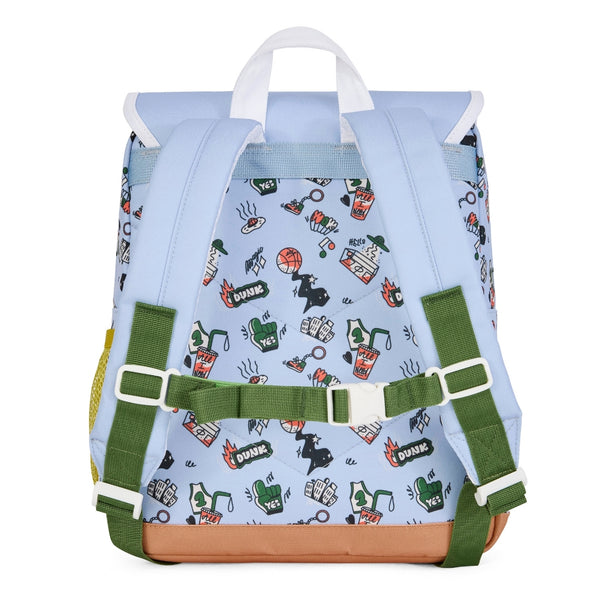 Mochila Grande Quadrada Hello Hossy em poliéster reciclado, impermeável, com interior acolchoado, formato para dossiers A4, bolso para garrafa de água e capacidade de 15 L para crianças a partir dos 6 anos cor dunk