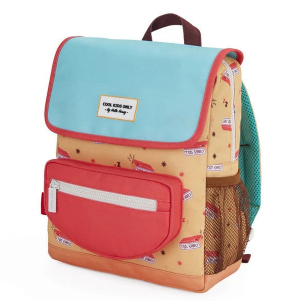 Mochila Grande Quadrada Hello Hossy em poliéster reciclado, impermeável, com interior acolchoado, formato para dossiers A4, bolso para garrafa de água e capacidade de 15 L para crianças a partir dos 6 anos cor good morning