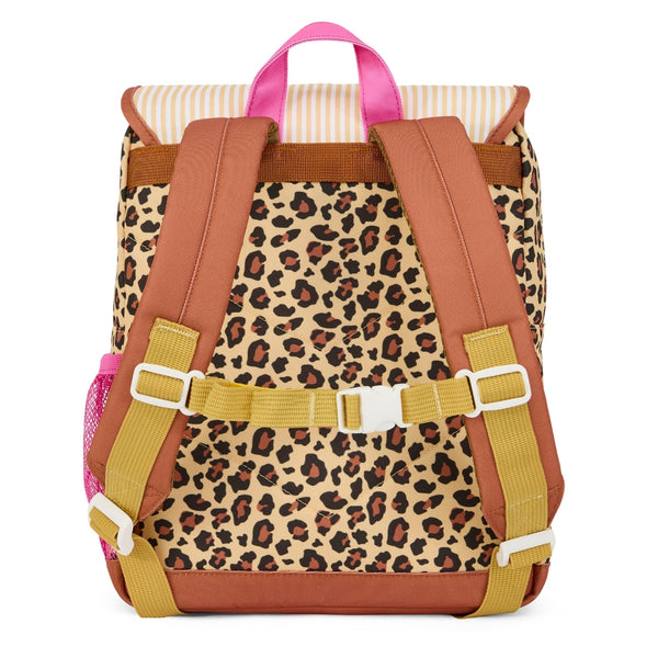 Mochila Grande Quadrada Hello Hossy em poliéster reciclado, impermeável, com interior acolchoado, formato para dossiers A4, bolso para garrafa de água e capacidade de 15 L para crianças a partir dos 6 anos cor leopard