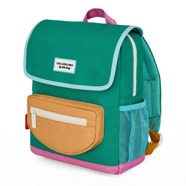 Mochila Grande Quadrada Hello Hossy em poliéster reciclado, impermeável, com interior acolchoado, formato para dossiers A4, bolso para garrafa de água e capacidade de 15 L para crianças a partir dos 6 anos cor mini ali