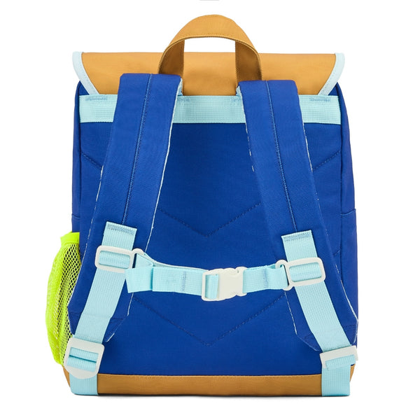 Mochila Grande Quadrada Hello Hossy em poliéster reciclado, impermeável, com interior acolchoado, formato para dossiers A4, bolso para garrafa de água e capacidade de 15 L para crianças a partir dos 6 anos cor mini blue canyon