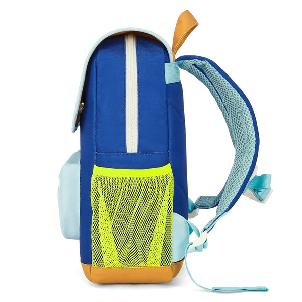 Mochila Grande Quadrada Hello Hossy em poliéster reciclado, impermeável, com interior acolchoado, formato para dossiers A4, bolso para garrafa de água e capacidade de 15 L para crianças a partir dos 6 anos cor mini blue canyon