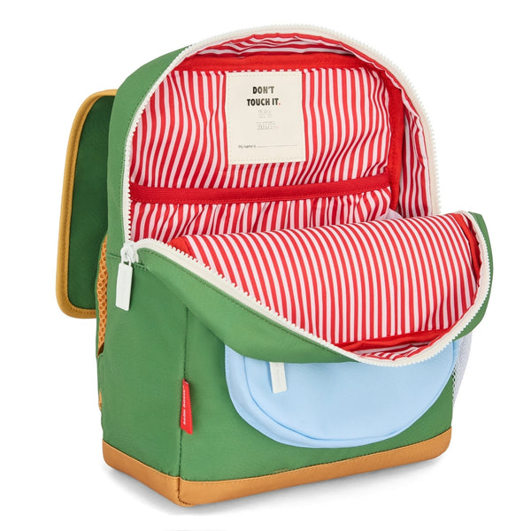 Mochila Grande Quadrada Hello Hossy em poliéster reciclado, impermeável, com interior acolchoado, formato para dossiers A4, bolso para garrafa de água e capacidade de 15 L para crianças a partir dos 6 anos cor mini green lake