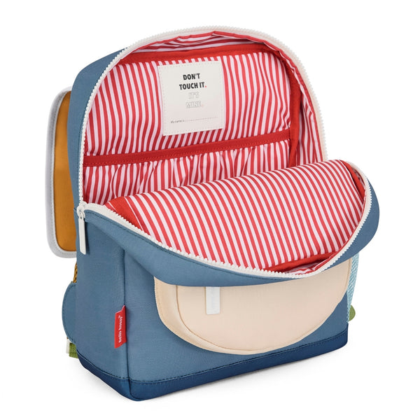 Mochila Grande Quadrada Hello Hossy em poliéster reciclado, impermeável, com interior acolchoado, formato para dossiers A4, bolso para garrafa de água e capacidade de 15 L para crianças a partir dos 6 anos cor mini sam