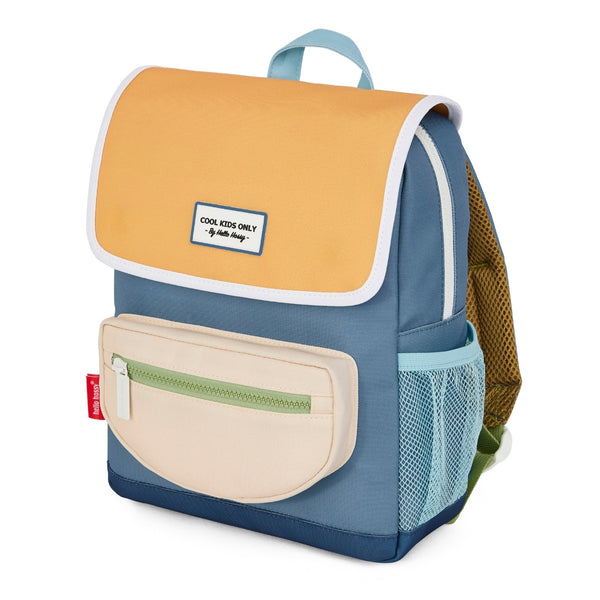 Mochila Grande Quadrada Hello Hossy em poliéster reciclado, impermeável, com interior acolchoado, formato para dossiers A4, bolso para garrafa de água e capacidade de 15 L para crianças a partir dos 6 anos cor mini sam