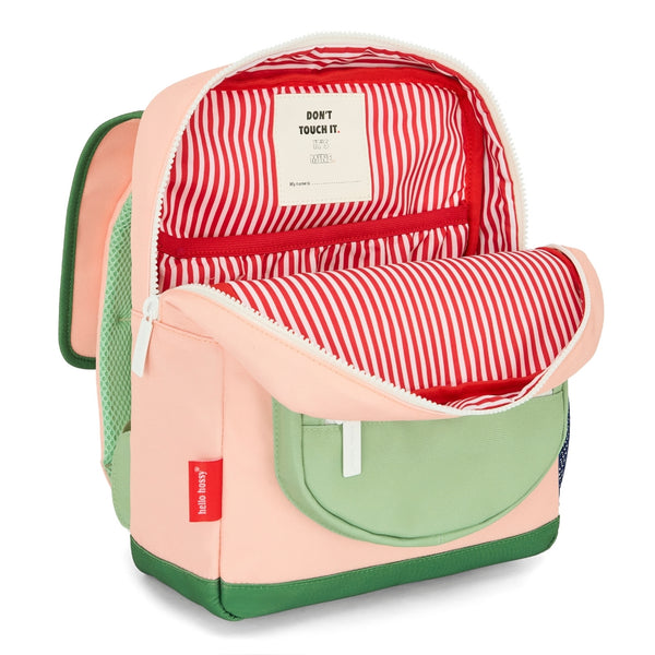 Mochila Grande Quadrada Hello Hossy em poliéster reciclado, impermeável, com interior acolchoado, formato para dossiers A4, bolso para garrafa de água e capacidade de 15 L para crianças a partir dos 6 anos cor mini smoothie