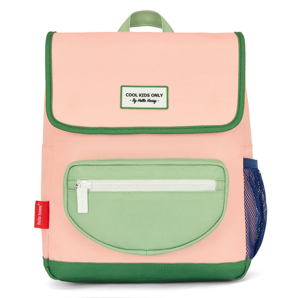 Mochila Grande Quadrada Hello Hossy em poliéster reciclado, impermeável, com interior acolchoado, formato para dossiers A4, bolso para garrafa de água e capacidade de 15 L para crianças a partir dos 6 anos cor mini smoothie