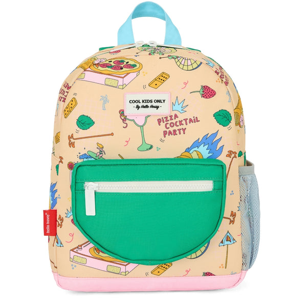 Mochila Grande Redonda Hello Hossy em poliéster reciclado, impermeável, com capacidade de 15 litros, compatível com dossiers A4, alças acolchoadas e bolso para garrafa de água para crianças a partir dos 6 anos cocktail party