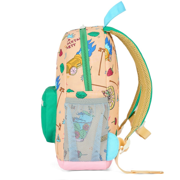 Mochila Grande Redonda Hello Hossy em poliéster reciclado, impermeável, com capacidade de 15 litros, compatível com dossiers A4, alças acolchoadas e bolso para garrafa de água para crianças a partir dos 6 anos cocktail party