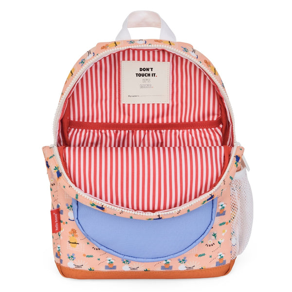 Mochila Grande Redonda Hello Hossy em poliéster reciclado, impermeável, com capacidade de 15 litros, compatível com dossiers A4, alças acolchoadas e bolso para garrafa de água para crianças a partir dos 6 anos flora