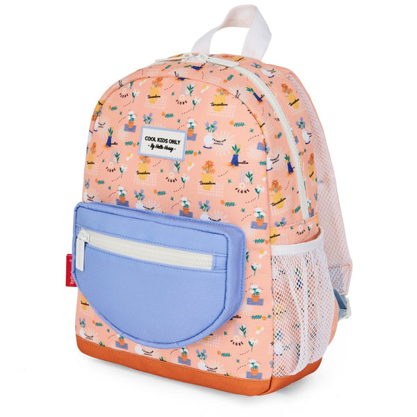 Mochila Grande Redonda Hello Hossy em poliéster reciclado, impermeável, com capacidade de 15 litros, compatível com dossiers A4, alças acolchoadas e bolso para garrafa de água para crianças a partir dos 6 anos flora