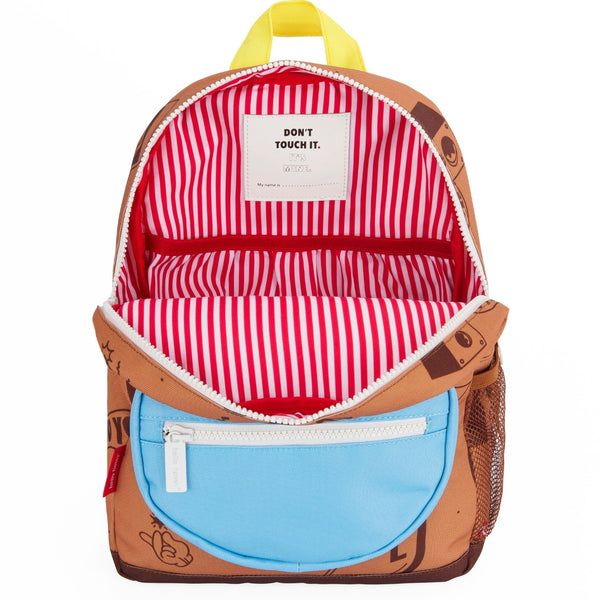 Mochila Grande Redonda Hello Hossy em poliéster reciclado, impermeável, com capacidade de 15 litros, compatível com dossiers A4, alças acolchoadas e bolso para garrafa de água para crianças a partir dos 6 anos mini groovy