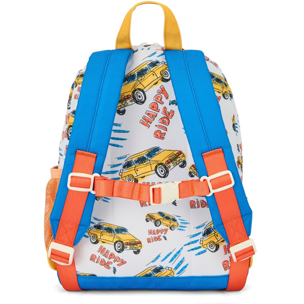 Mochila Grande Redonda Hello Hossy em poliéster reciclado, impermeável, com capacidade de 15 litros, compatível com dossiers A4, alças acolchoadas e bolso para garrafa de água para crianças a partir dos 6 anos happy ride