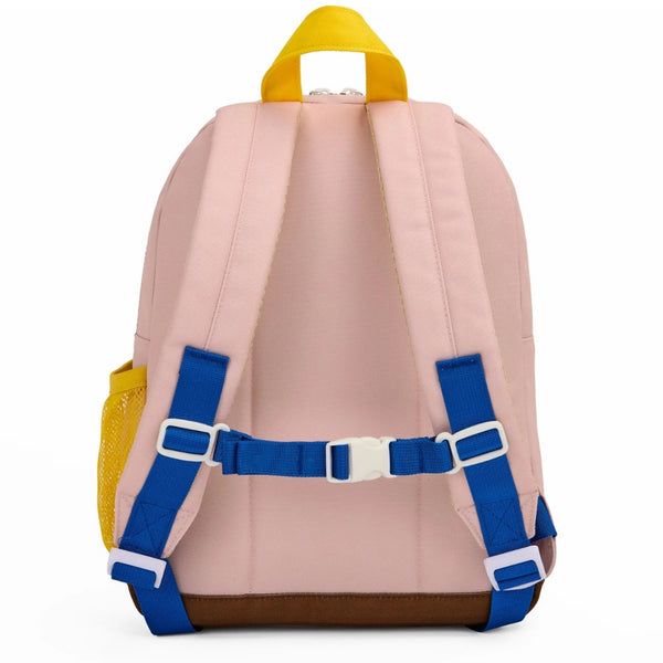Mochila Grande Redonda Hello Hossy em poliéster reciclado, impermeável, com capacidade de 15 litros, compatível com dossiers A4, alças acolchoadas e bolso para garrafa de água para crianças a partir dos 6 anos mini creamy